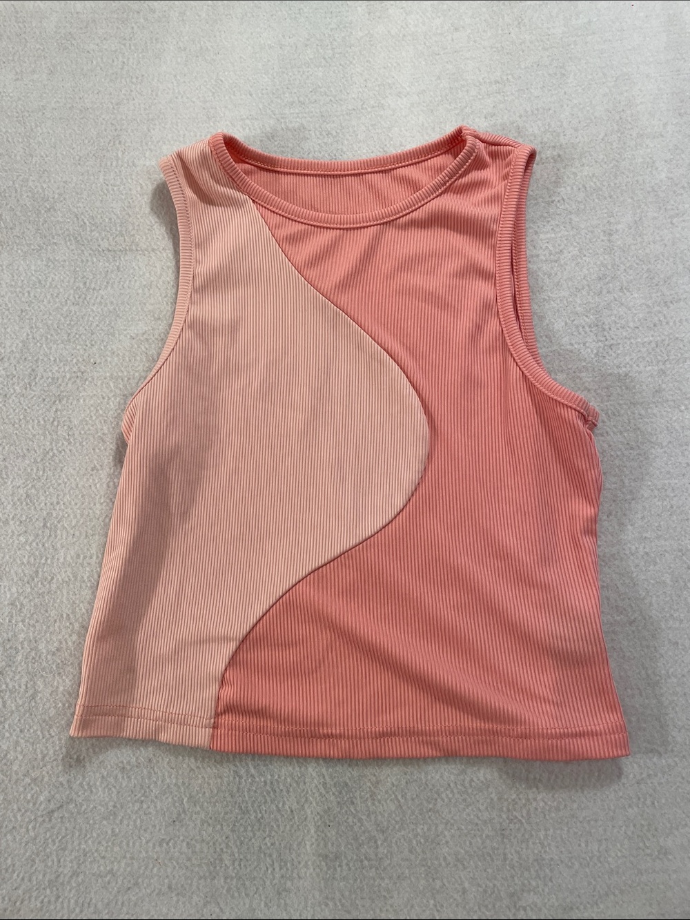 SHEIN Peach-Pink Ribbed Tank Top